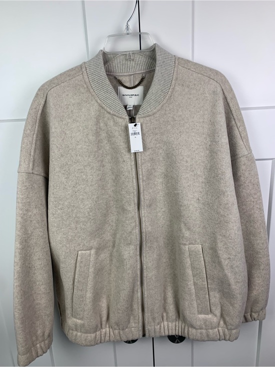 Banana Republic Factory Jackets & Blazers - NWT Banana Republic XL Melton Soft Brushed Bomber Jacket Oatmeal Classic Capsule